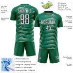 Custom Kelly Green White-Black Stripe Line Sublimation Soccer Uniform Jersey