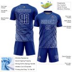 Custom Royal White Stripe Line Sublimation Soccer Uniform Jersey