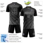 Custom Black White Stripe Line Sublimation Soccer Uniform Jersey