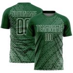 Custom Green White Stripe Line Sublimation Soccer Uniform Jersey