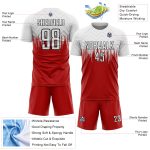 Custom White Red-Black Gradient Dripping Splatter Art Sublimation Soccer Uniform Jersey
