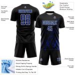 Custom Black Royal-White Splash Sublimation Soccer Uniform Jersey